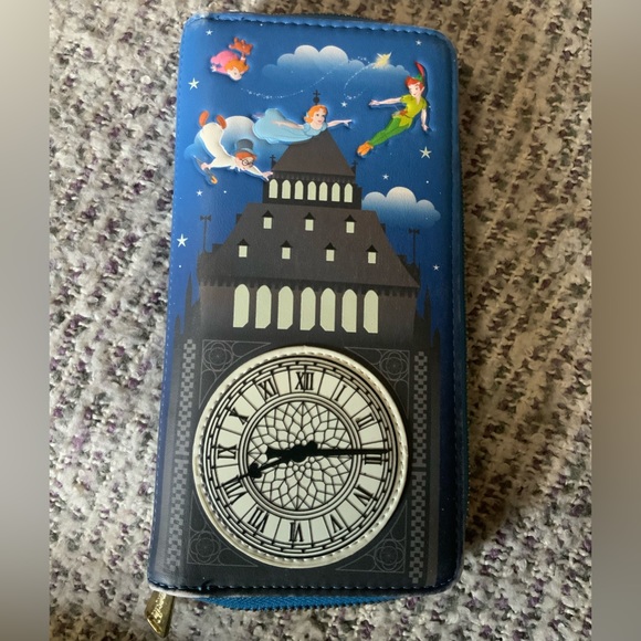 Retired Loungefly GLOW IN THE DARK Peter Pan and friends wallet. GUC - Picture 1 of 12